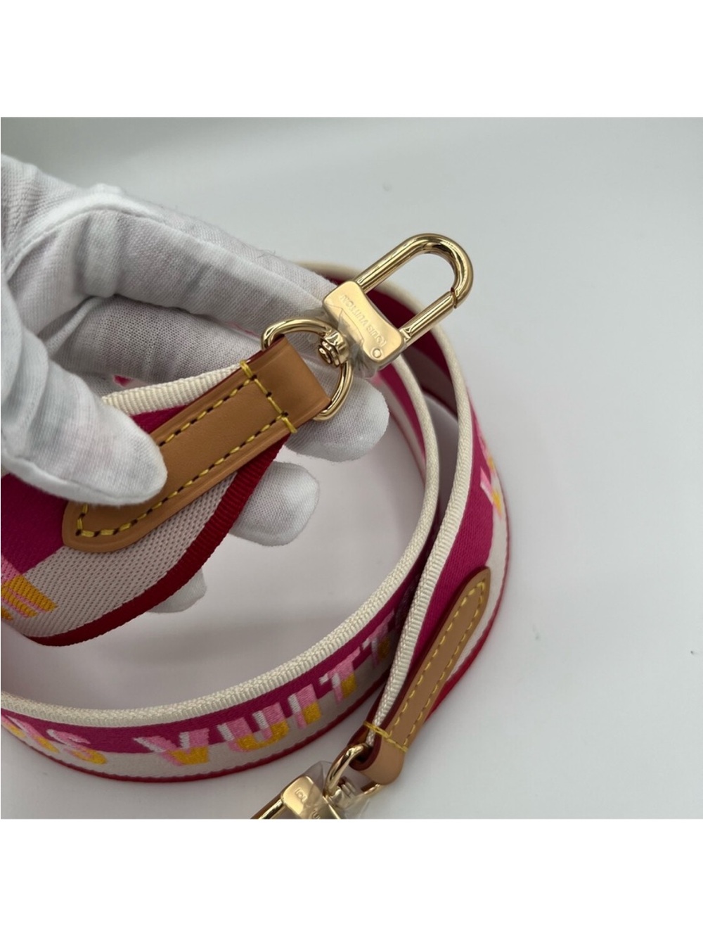 Louis Vuitton Jacquard Speedy Bandouliere 20 Shoulder Strap Fuchsia 💯 Authentic - Picture 11 of 11